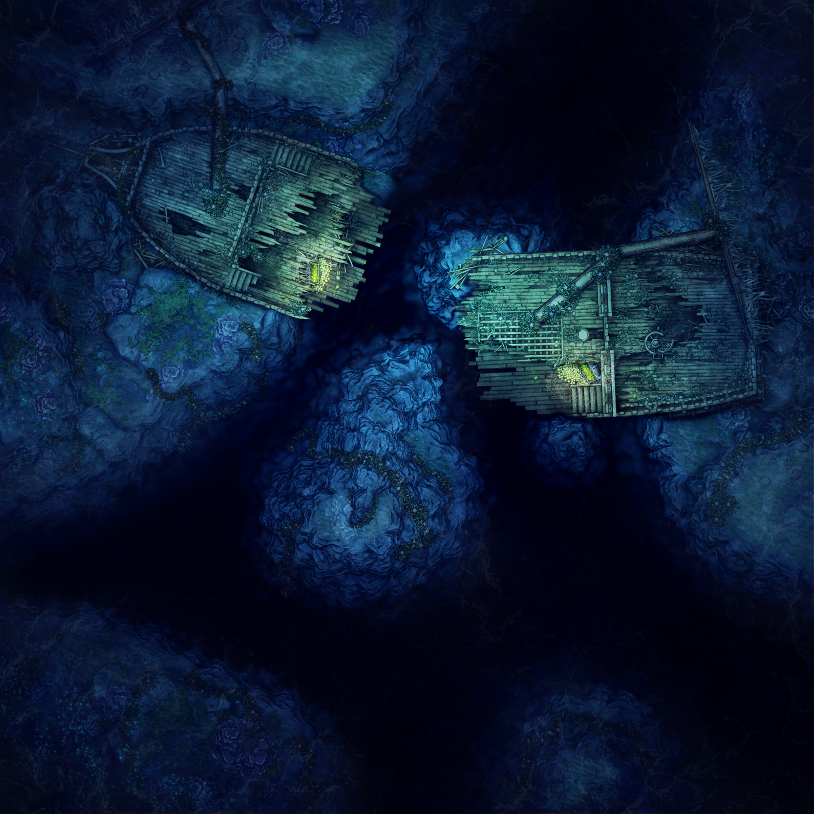 Underwater Shipwreck - VTT Battlemaps